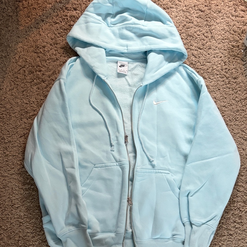 Nike Sky Blue Hoodie with Zipper